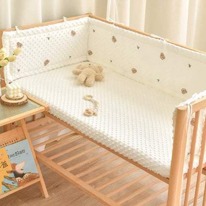 Parachoques de cuna de dibujos animados – Protector suave anticolisión para cunas de recién nacidos y ropa de cama infantil
