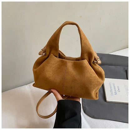 Sac à main bouffant français – Sac à bandoulière givré tendance avec fermoir magnétique, sac à main rétro en forme de nuage, sac à main tendance de style boîte à déjeuner pour femmes pour une utilisation décontractée et quotidienne
