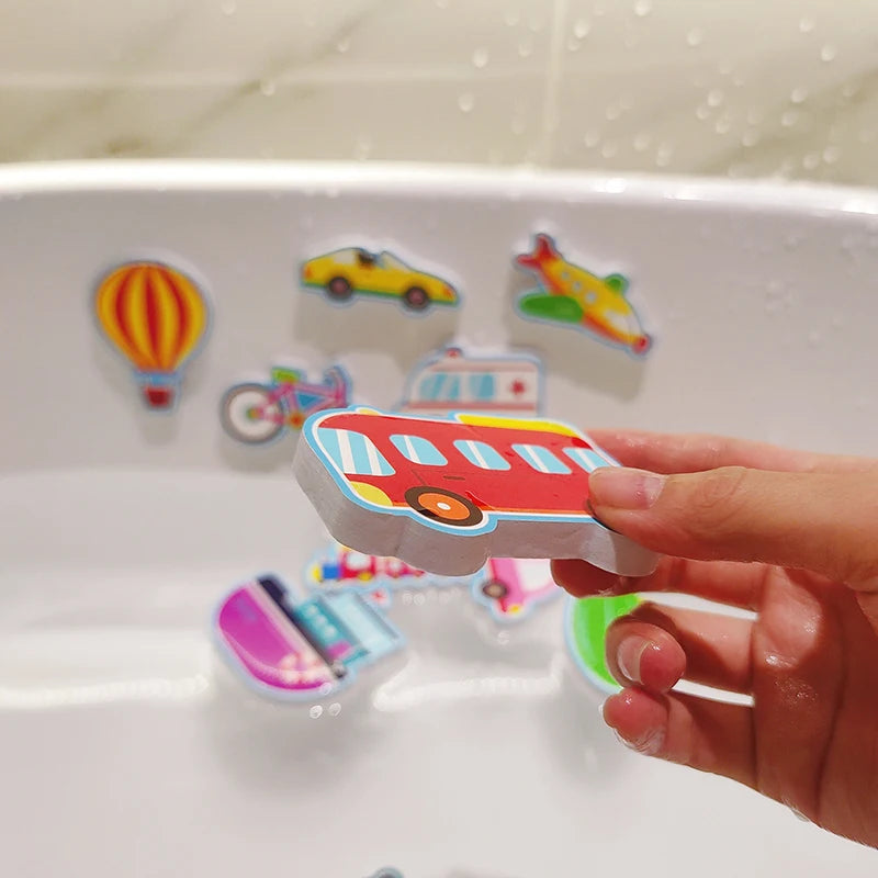 Baby Bath Toys Floating Boat & Car EVA Foam Puzzle Water Toys for Toddlers & Kids