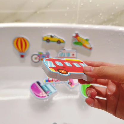 Baby Bath Toys Floating Boat & Car EVA Foam Puzzle Water Toys for Toddlers & Kids