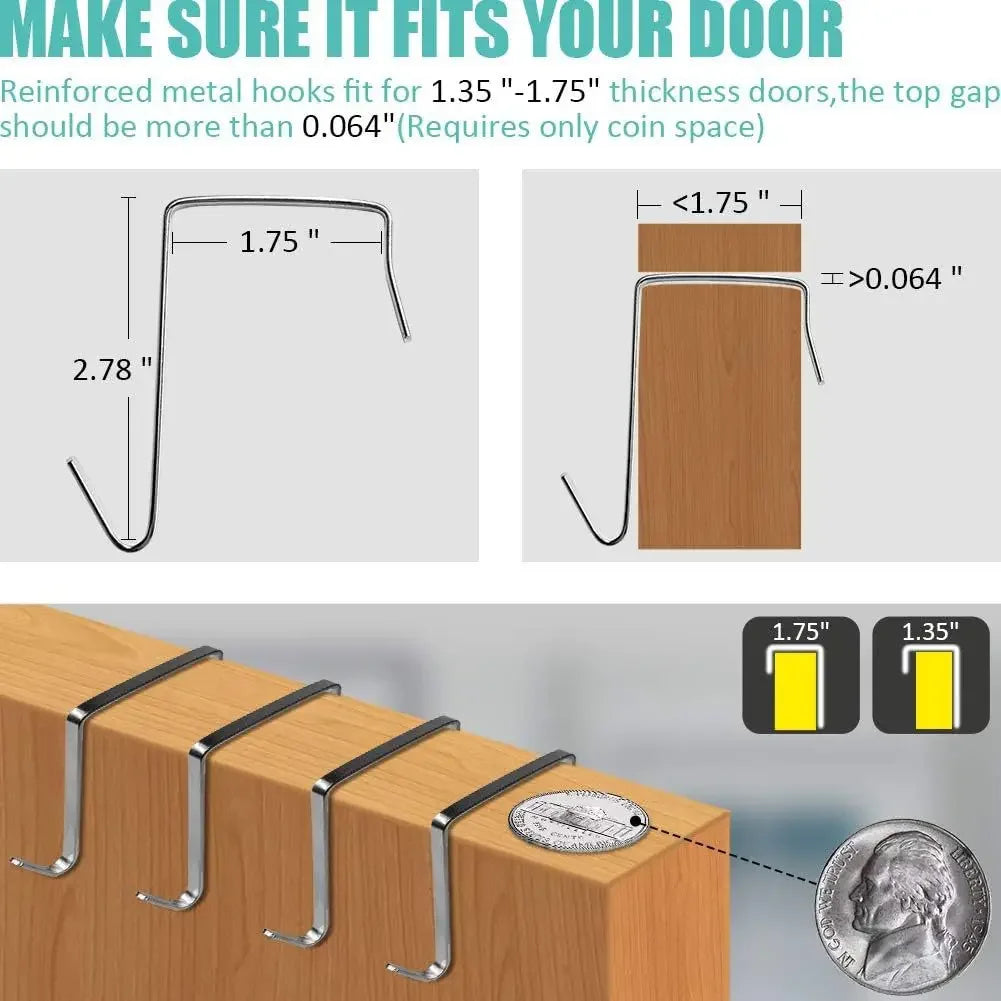 Over-the-Door Shoe Organizer - 12, 14 or 24 Pocket Hanging Shoe Storage with Large Mesh Pockets & 4 Hooks