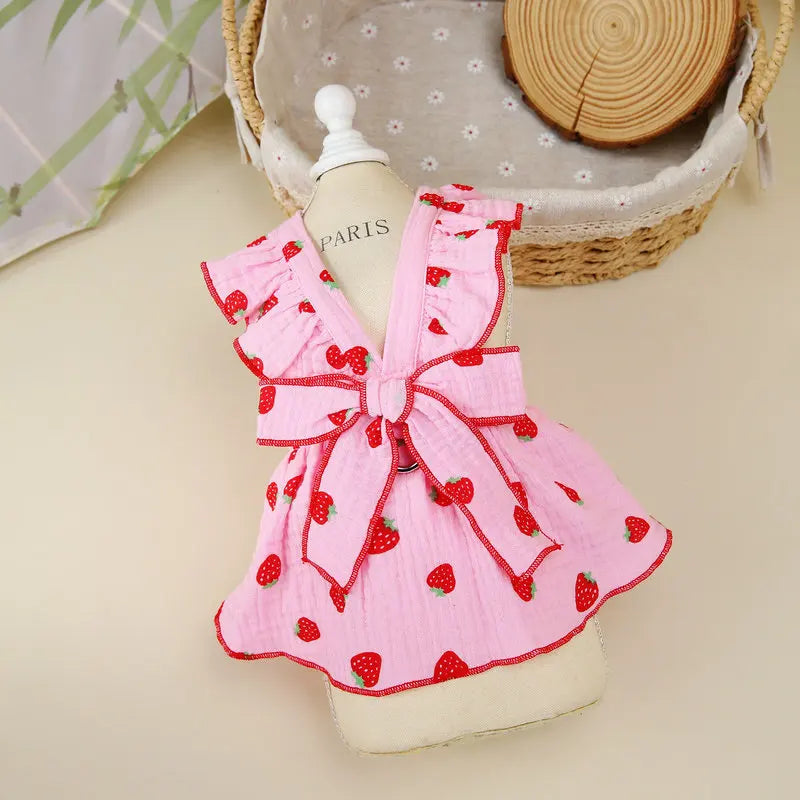 Cute Dog Princess Dress Bow Lace Mesh Summer Pet Skirt for Poodle, Chihuahua, Puppies & Small Dogs