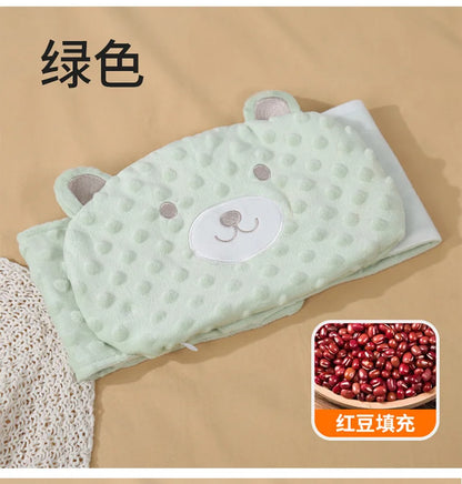 Faja suave para bebé con paquete térmico de frijoles rojos – Envoltura abdominal de dibujos animados para bebés para calor, alivio de gases y comodidad estomacal