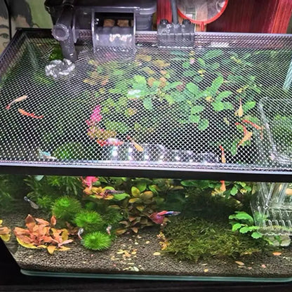 Magnetic Fish Tank Lid Cover – Sturdy DIY Mesh Aquarium Cover with Easy Installation for Fish & Turtle Tanks, Protective Net Lid