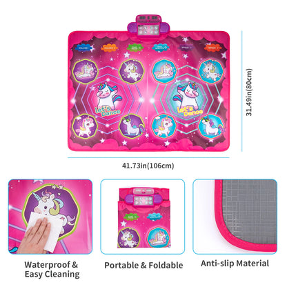 Kids Electronic Dance Mat – Double Player Music Dance Pad with 9 Levels Educational Toy