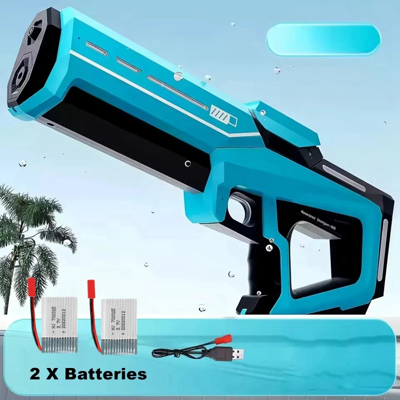 Pistolet à Eau Électrique pour Adultes – Puissant Lanceur d'Eau Automatique avec Grand Réservoir d'Eau pour Piscine d'Été, Plage et Jeux Aquatiques Extérieurs
