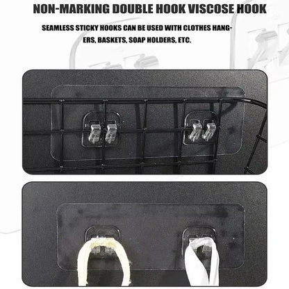 Adhesive Wall Shelf Hook Rack – Waterproof Strong Stick-On Storage Organizer for Bathroom & Kitchen