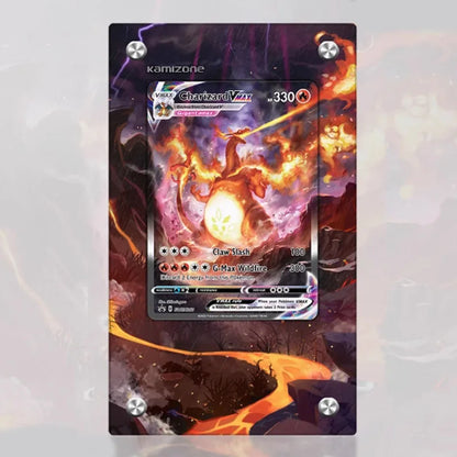 Ladrillo Expositor de Cartas de Arte Extendido Pokémon – Soporte de Exhibición de Ilustraciones de Cartas Coleccionables de la Colección Charizard para Coleccionistas y Regalos de Cumpleaños (Carta No Incluida)