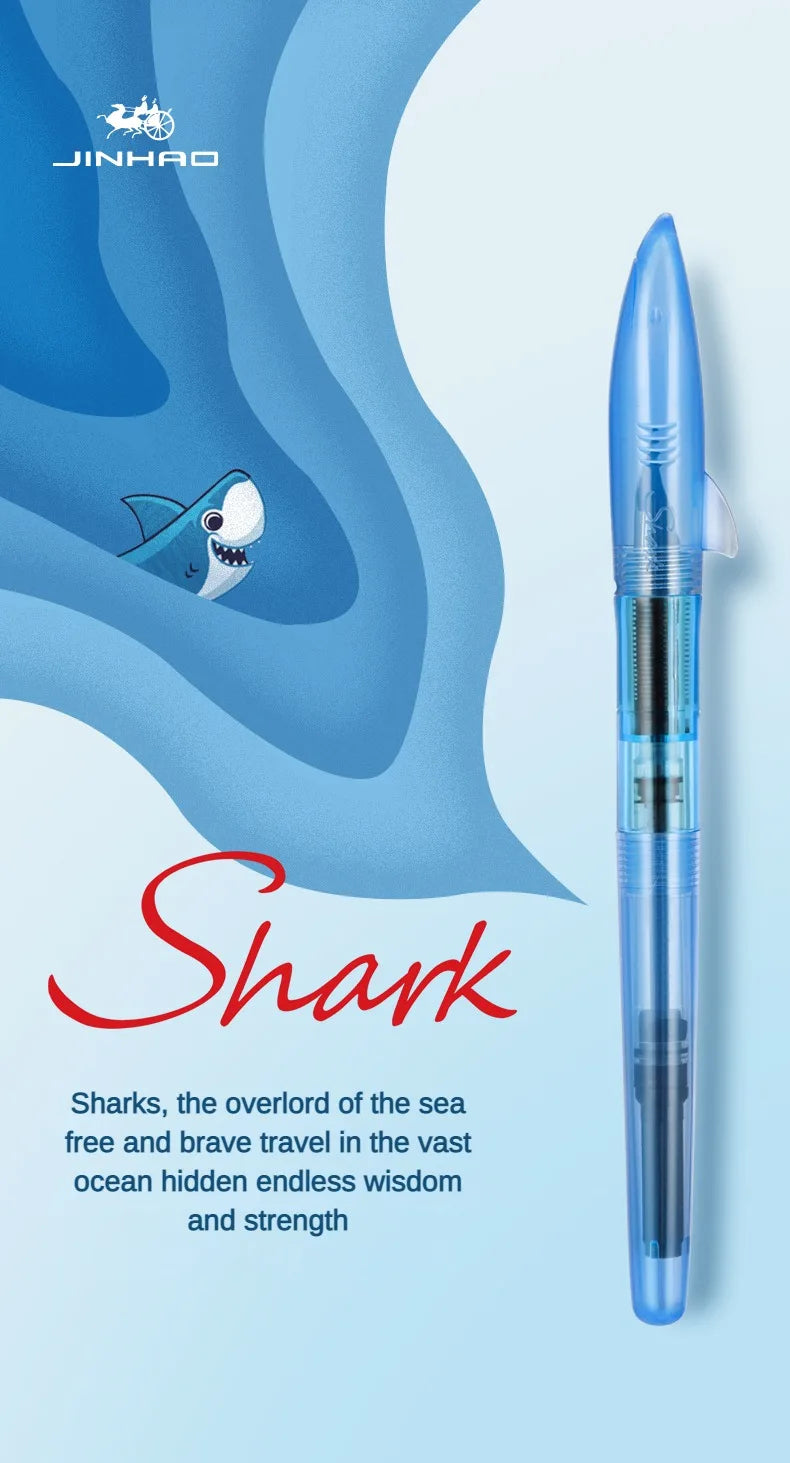 Stylo-plume Jinhao Shark – Stylo-plume à plume fine de 0,5 mm pour la calligraphie, l'écriture, le travail de bureau, les fournitures scolaires et la papeterie étudiante