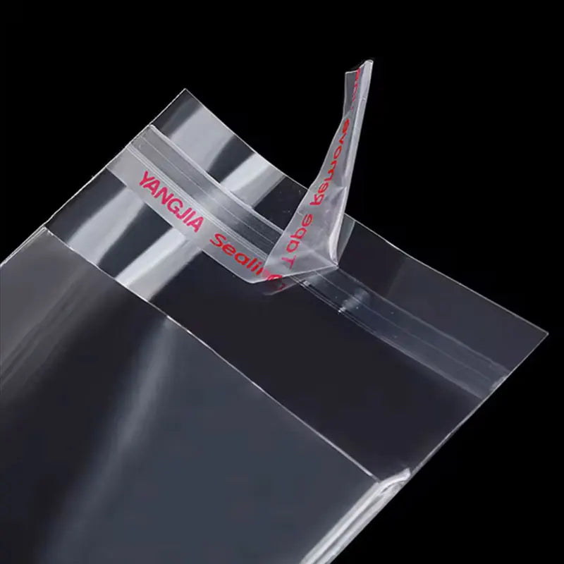 100 sacs auto-adhésifs transparents en OPP – Sachets d'emballage en plastique refermables pour vêtements, bijoux, biscuits, bonbons et emballage cadeau