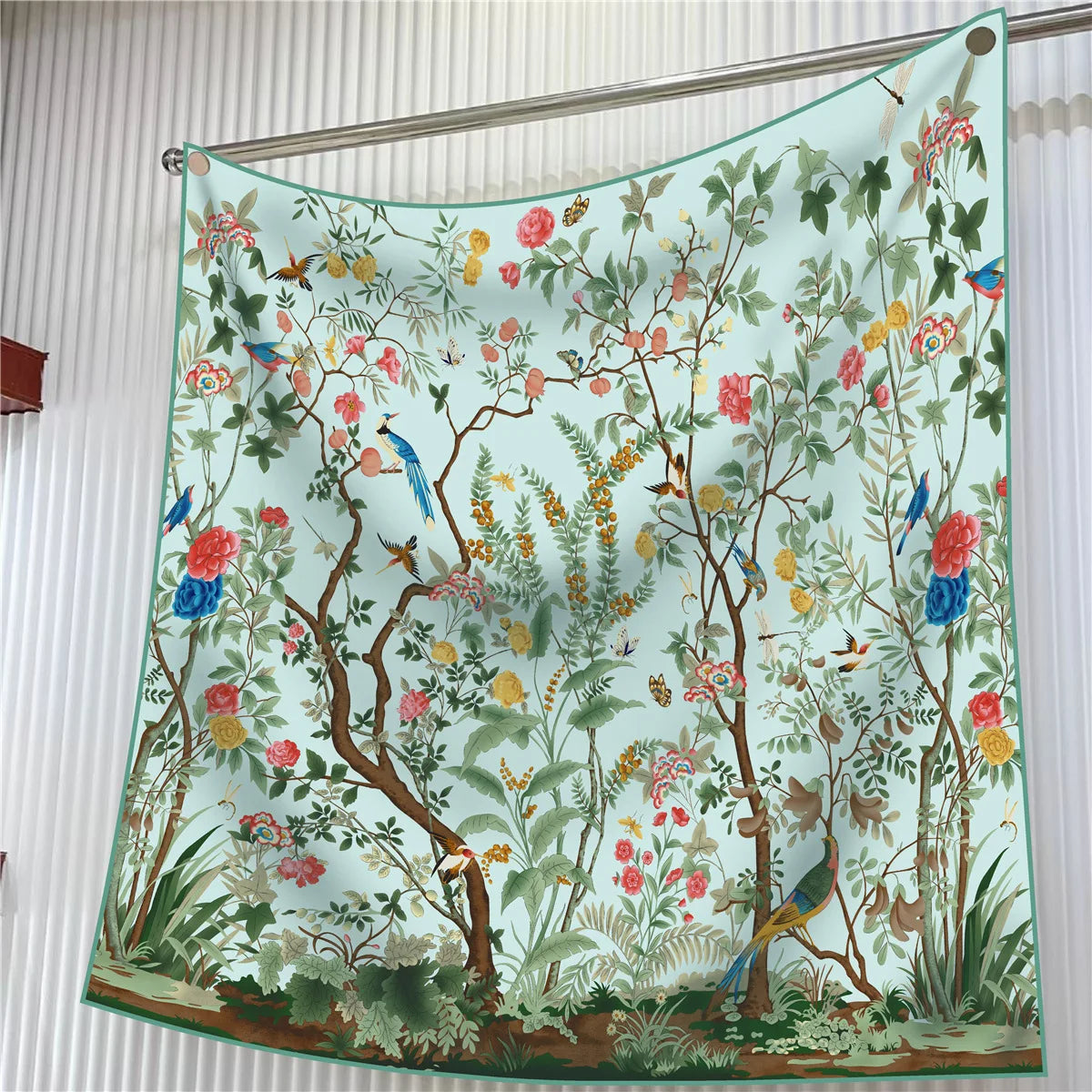 Foulard carré en soie 90 cm pour femme, motif floral, sergé de luxe, bandana, châle, hijab, cache-col, écharpe de tête