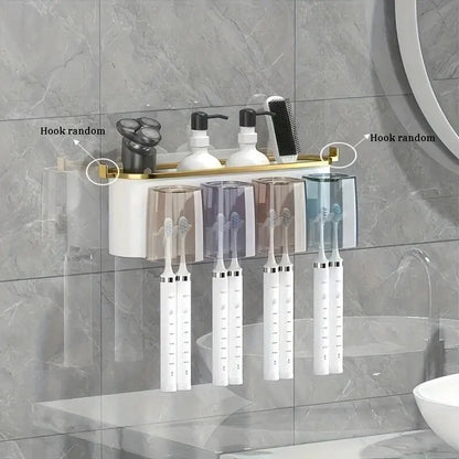 Wall-Mounted Toothbrush Holder – Self-Adhesive Toothbrush Storage Box for Bathroom, Medicine Cabinet & Dorm Room Organization