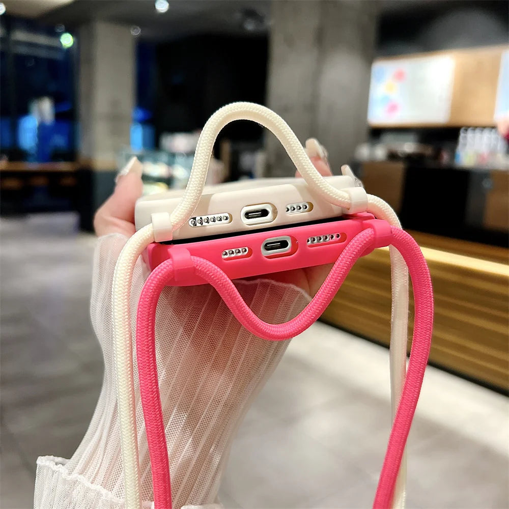 Funda Cruzada para Teléfono con Cordón Ajustable – Cubierta Protectora Suave para iPhone 17, 16, 16E, 15, 14, 13, 12, 11, X, XS, 8 Plus y SE 2022, Funda para Teléfono de Hombro con Manos Libres