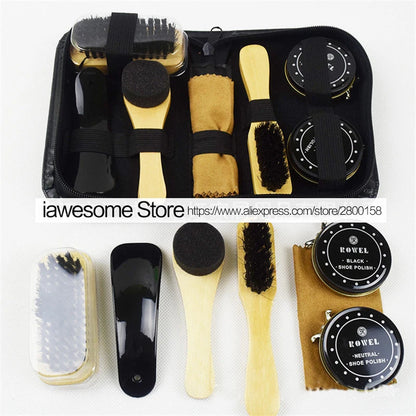 Professional Shoe Care Kit – Portable Leather Shoe Cleaning & Polishing Set with Brush, Shoehorn & Shine Tools for Boots & Sneakers