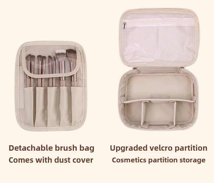 Bolsa de cosméticos de gran capacidad para mujer – Organizador de maquillaje de lujo portátil, neceser de viaje para productos esenciales de belleza, cuidado de la piel, cosméticos y accesorios personales