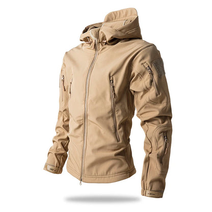 Lurker Men’s Soft Shell Tactical Jacket – Waterproof Fleece-Lined Hooded Coat, Camouflage Outdoor Outerwear for Autumn & Hunting