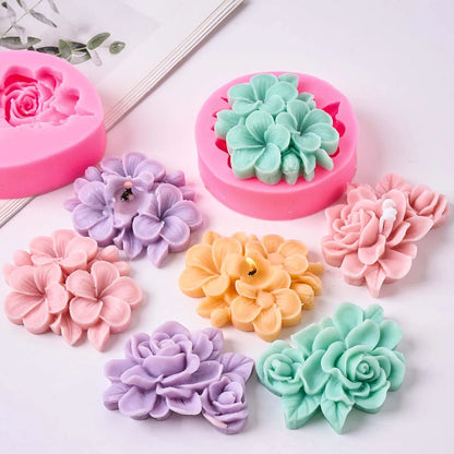 Moule en Silicone Fleur Frangipanier Gardénia – Moule Floral DIY pour Bougies en Cire de Soja, Savons Faits Main, Objets en Plâtre, Ornements en Résine et Décoration Intérieure