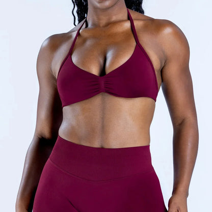 Women’s Seamless Yoga Set – 2PCS Strappy Sports Bra & High Waist Scrunch Shorts Gym Workout Outfit