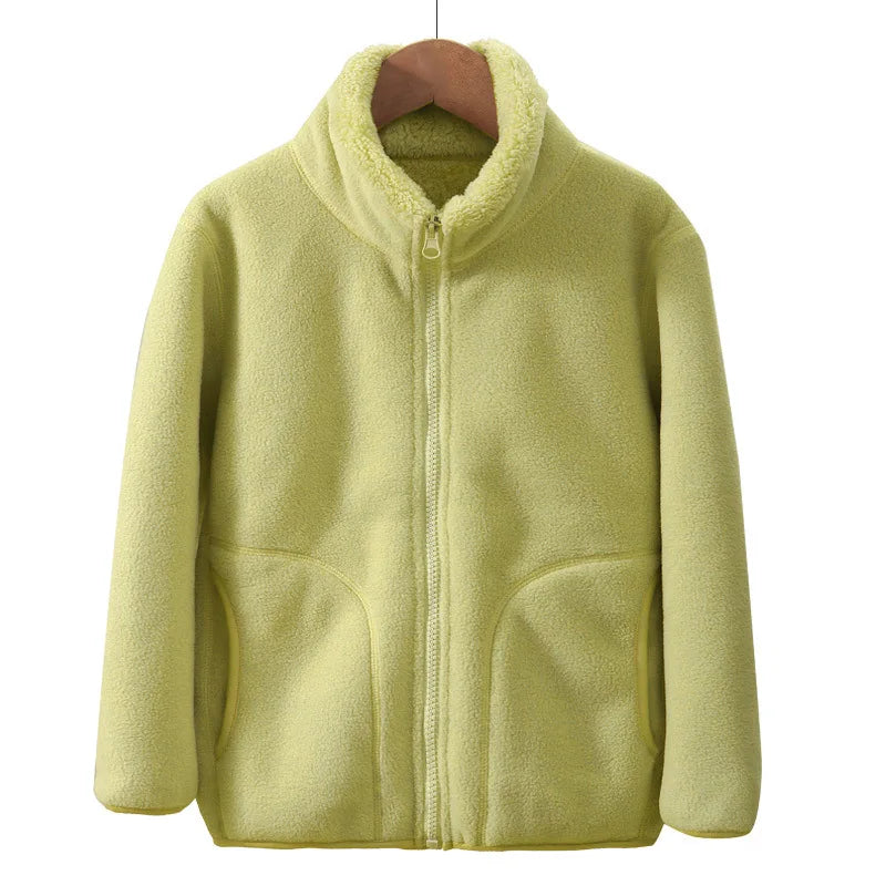 Teen Boys and Girls Winter Fleece Jacket, Thick Warm Windproof School Coat, Cozy Casual Outerwear for Older Teens and Young Adults