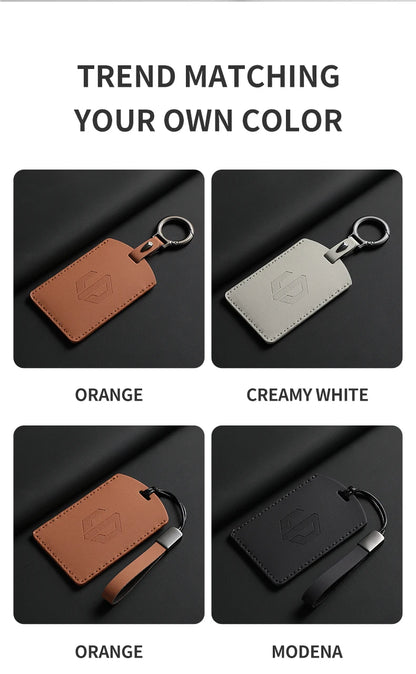 Funda protectora de cuero genuino para llave de coche LEAPMOTOR B01, C10, C11 y C16 – Kit prémium de protección de mando a distancia y tarjeta llave