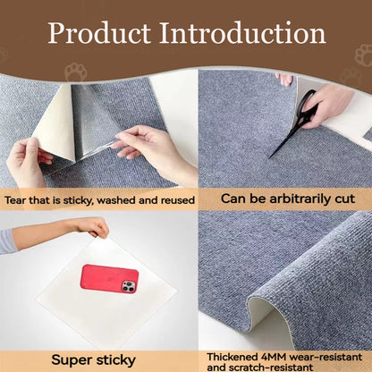 Tapis auto-adhésif à griffer pour chats – Protection de tapis DIY prédécoupable pour murs, coins et meubles