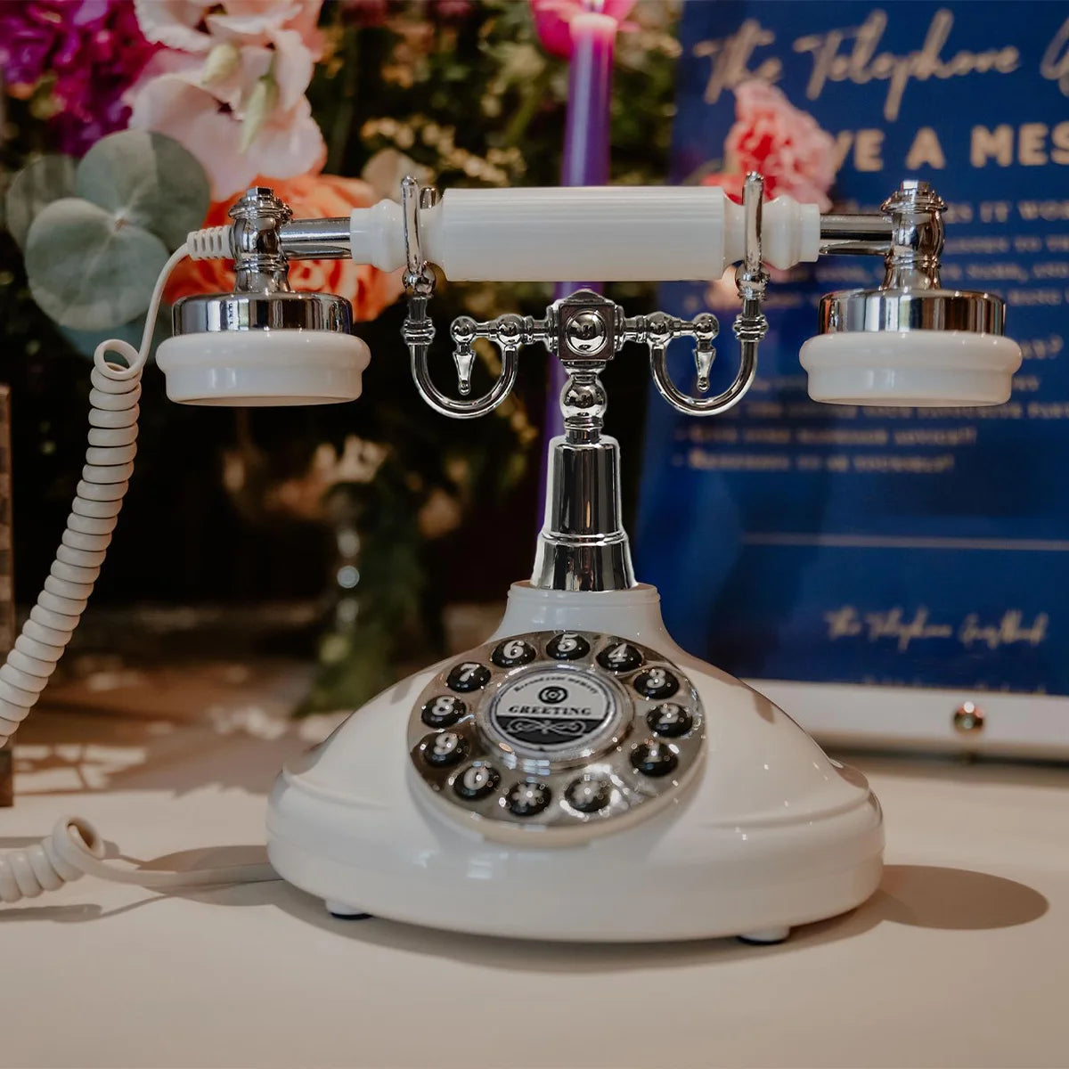 Retro Wedding Voice Guestbook Phone – Classic Vintage Telephone Audio Guestbook for Weddings, Birthdays, Parties & Confessional Messages