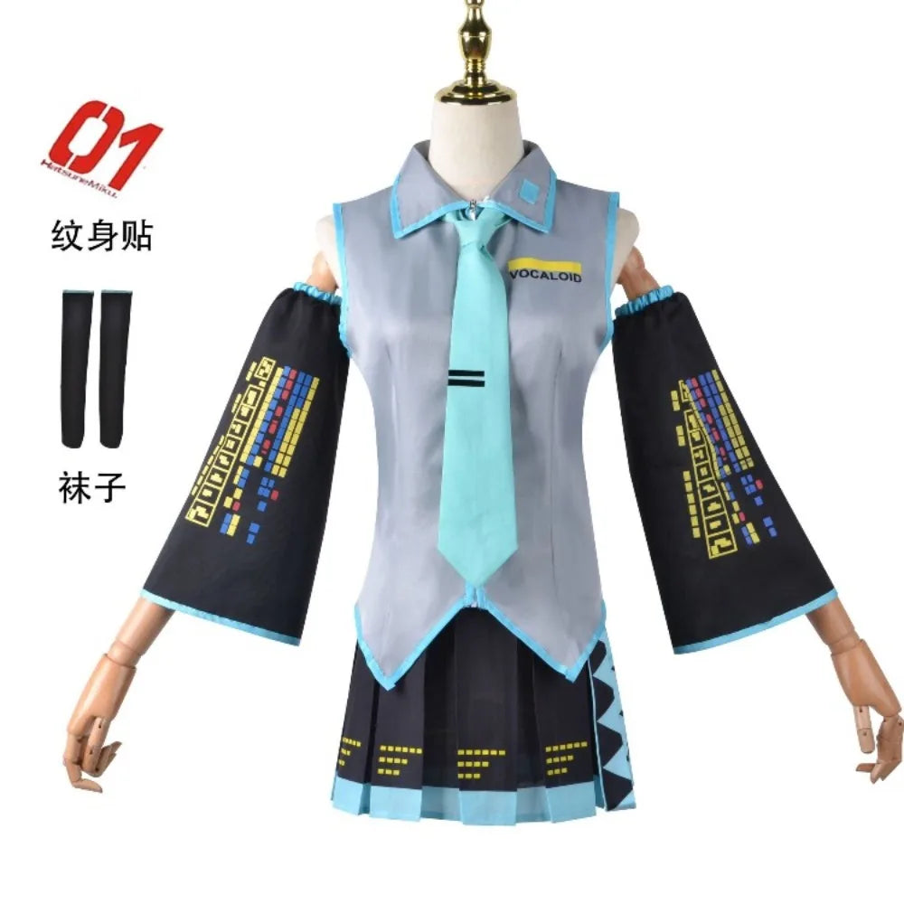 Vocaloid Virtual Singer Cosplay Costume – Full Set | Virtual Idol Anime Role Play Outfit for Adult Unisex (Halloween / Comic Con)