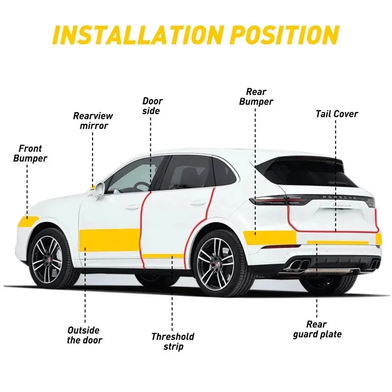 Cinta protectora de nanofibra de carbono 1-5M – Tira de película impermeable autoadhesiva para protección de puertas de coche, espejos, parachoques y bordes
