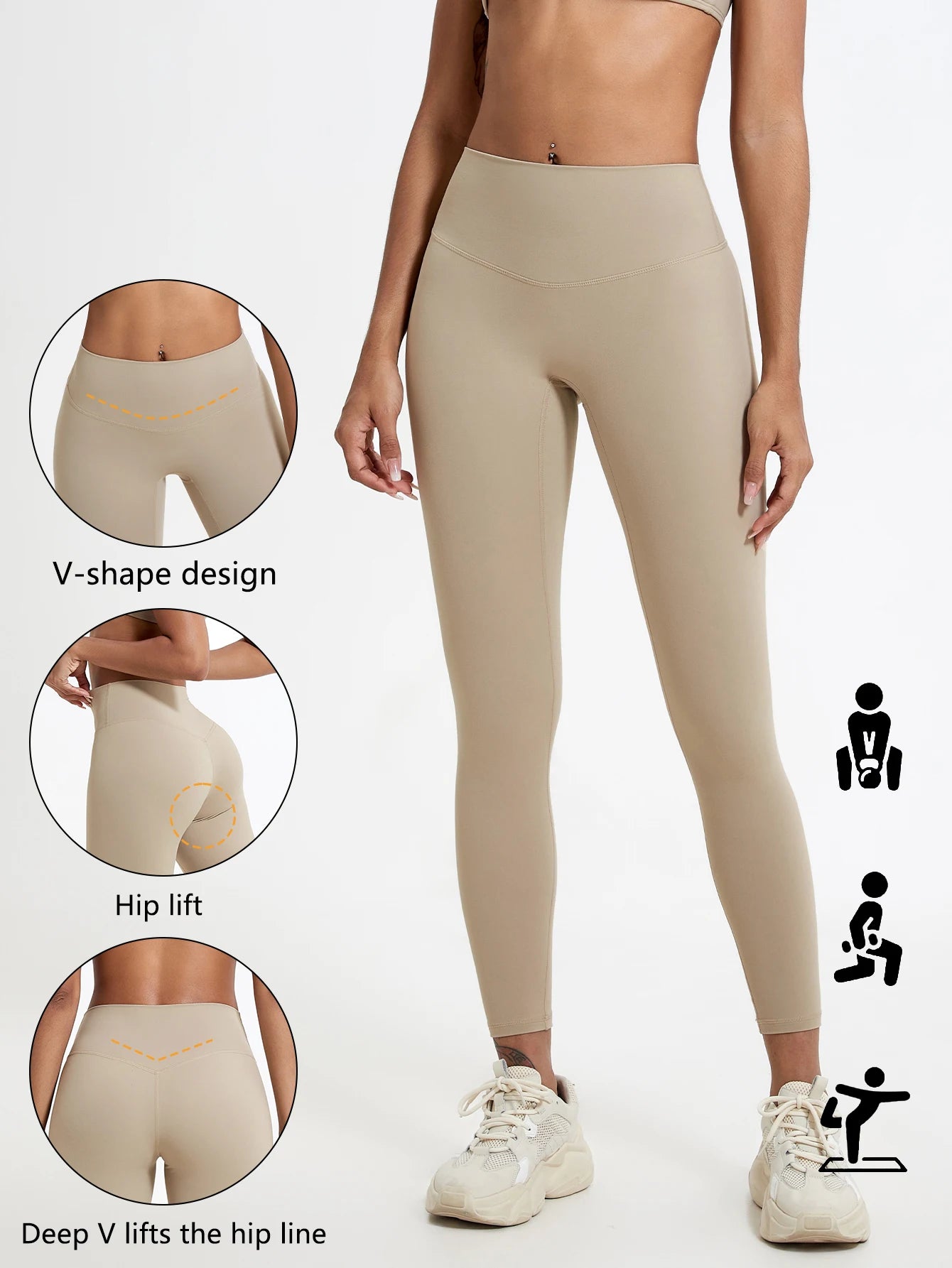 Women’s High Waist Yoga Leggings – Super Soft Gym Running Workout Tights with Push-Up Fit