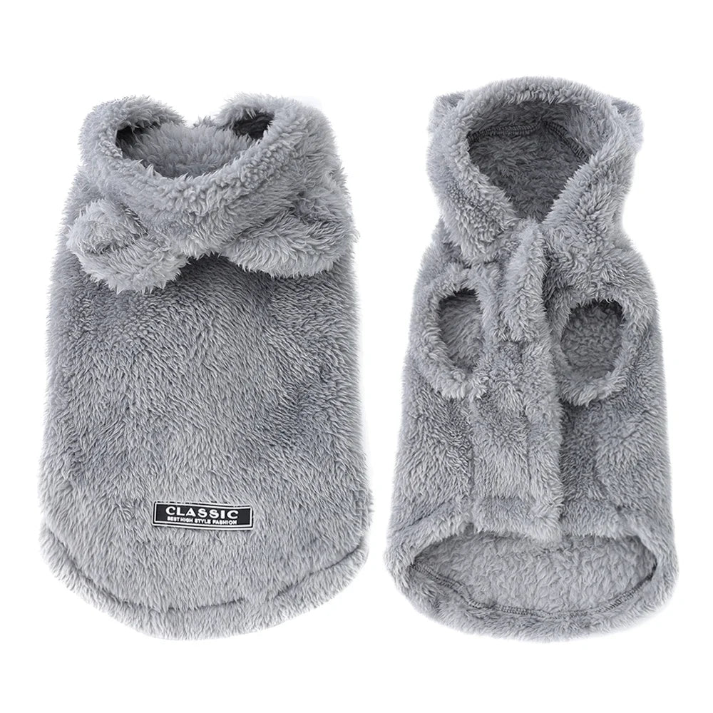 Winter Pet Hoodie Coat – Warm Fleece Jacket for Cats & Small to Medium Dogs, Cozy Puppy & Kitten Sweater Clothes for Sphynx Cats