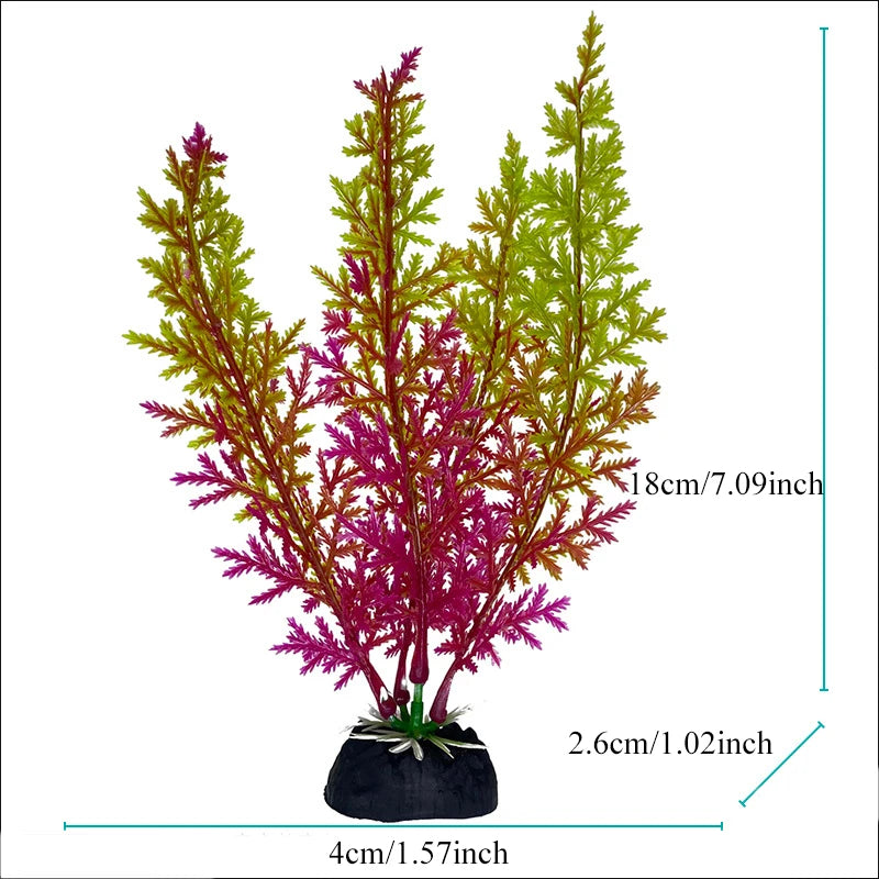 Artificial Aquarium Plants – Plastic Aquatic Underwater Plants for Fish Tank Decoration, Aquascaping & Aquarium Accessories