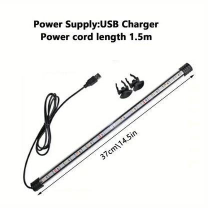 17-47cm Multicolor Aquarium LED Light – USB Waterproof Submersible Fish Tank Mood Lamp, Decorative Plant & Aquatic Grow Light