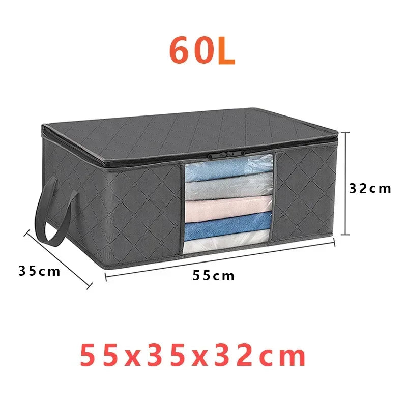 Bolsa de almacenamiento plegable de gran capacidad – Contenedor organizador de ropa y mantas para armarios, guardarropas y organización del hogar