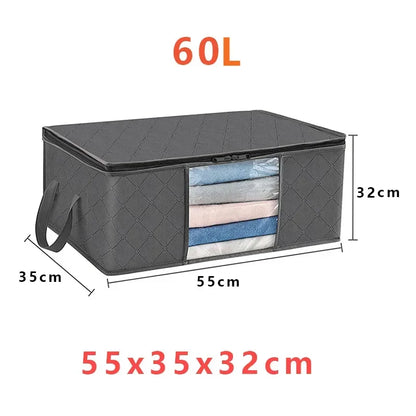 Bolsa de almacenamiento plegable de gran capacidad – Contenedor organizador de ropa y mantas para armarios, guardarropas y organización del hogar
