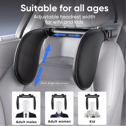 Adjustable Memory Foam Car Headrest Pillow – 180° Rotating Neck Support Cushion for Travel, Road Trips & Comfortable Car Sleeping