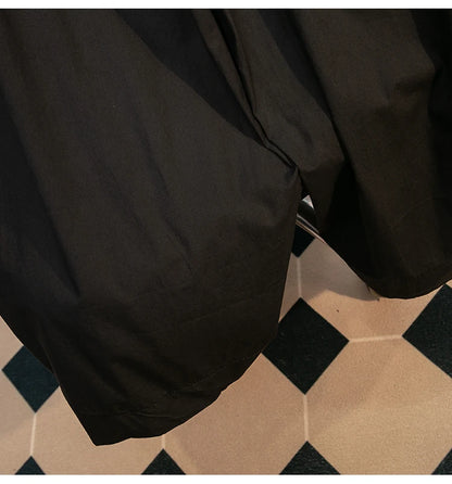 Pantalones sueltos de pierna ancha de talle alto cómodos e informales para mujer de talla grande, estilo retro japonés, pantalones de farol