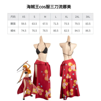 Cosplay Costume for Halloween | Three Knives Flowing Nami-Inspired Outfit | Anime Roleplay & Convention Costume