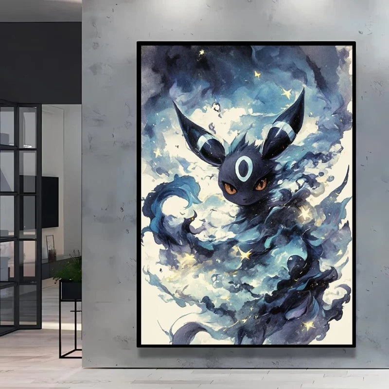 Pokémon Umbreon Canvas Wall Art – Stylish High Quality Decorative Painting for Home (Multiple Sizes)