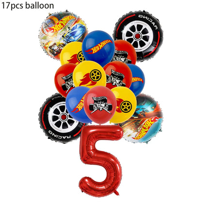 Happy Wheels Racing Party Tableware Set – Racing-Themed Paper Cups, Plates & Banner Decorations with Party Favors for Boys' Birthdays