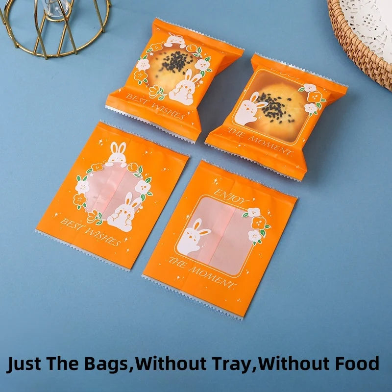 LBSISI Life 100 bolsas para galletas de luna – Bolsas de plástico transparentes para empaques de regalo caseros para festivales, galletas y crujientes de yema de huevo