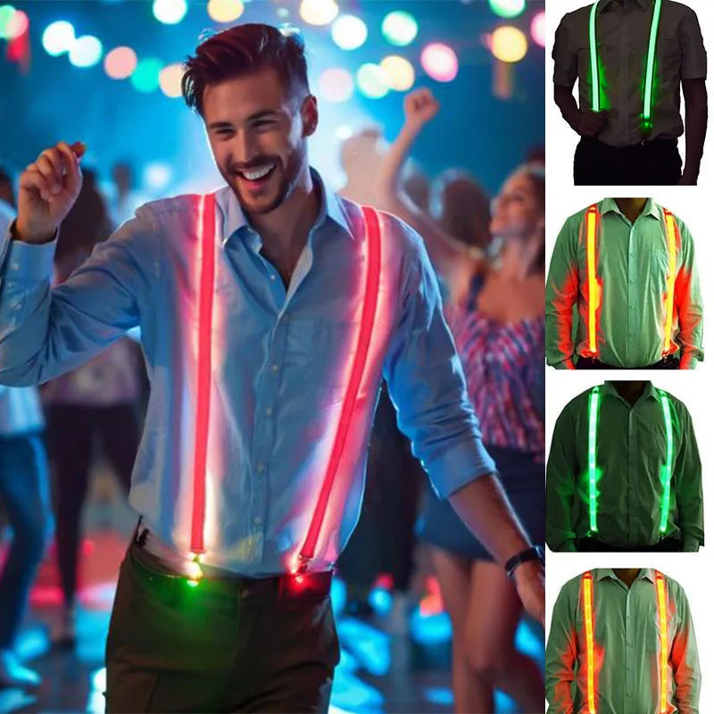 Pajarita y Tirantes LED Luminosos – Accesorios Brillantes para Fiestas, Bodas, Festivales y Cumpleaños