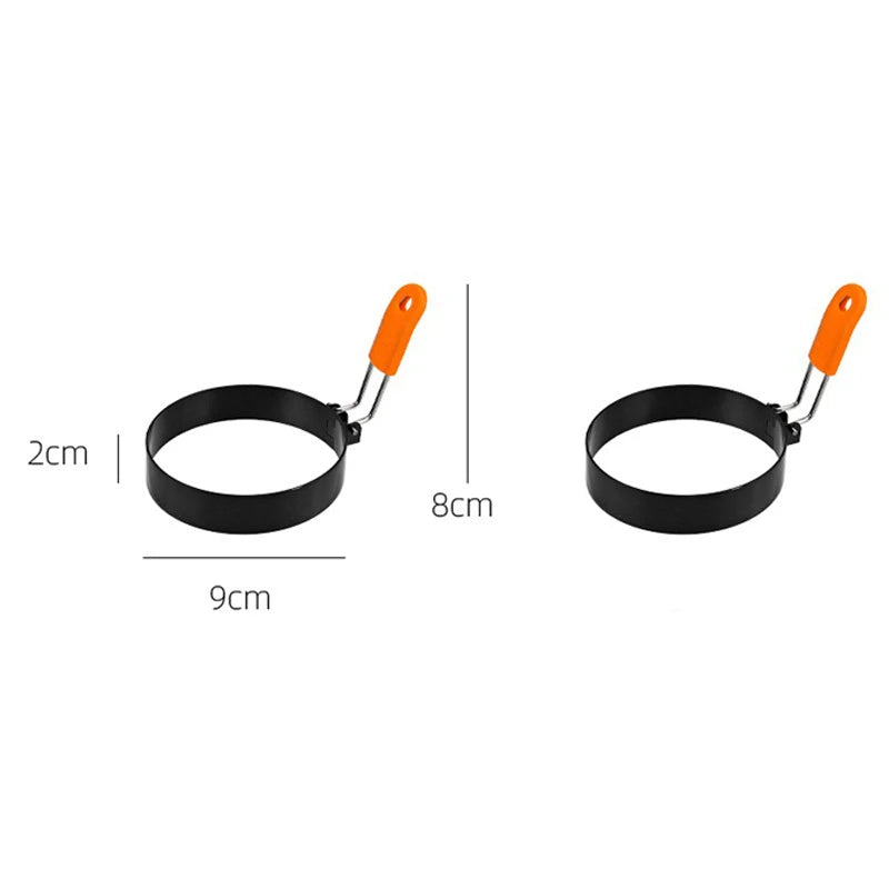 Stainless Steel Fried Egg Ring Mold – Non-Stick Egg Cooking Ring with Heat-Resistant Silicone Handle, Pancake & Scrambled Egg Shaper