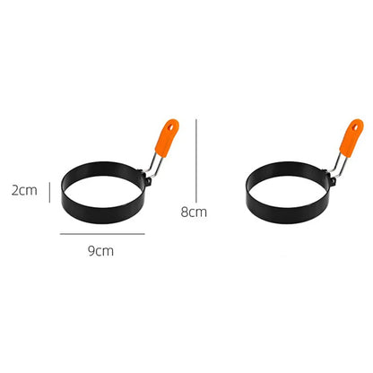 Stainless Steel Fried Egg Ring Mold – Non-Stick Egg Cooking Ring with Heat-Resistant Silicone Handle, Pancake & Scrambled Egg Shaper