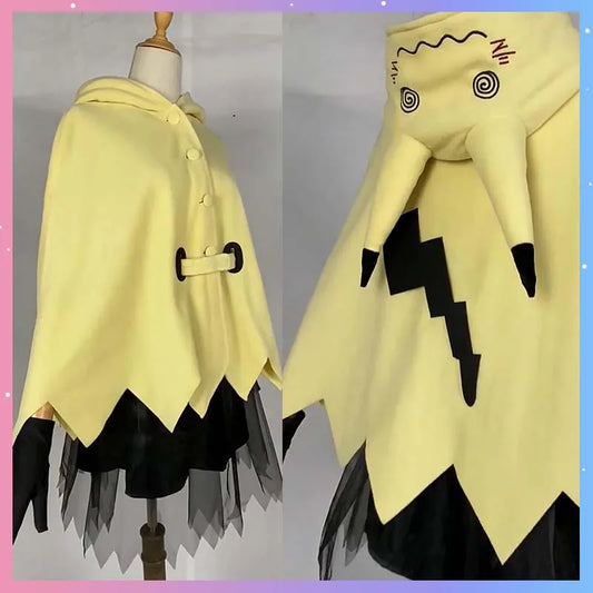 Disfraz de cosplay de anime de Mimikyu – Traje de vestir para mujer para Halloween, Comic-Con y carnaval (conjunto completo de accesorios de cosplayer, talla adulta)