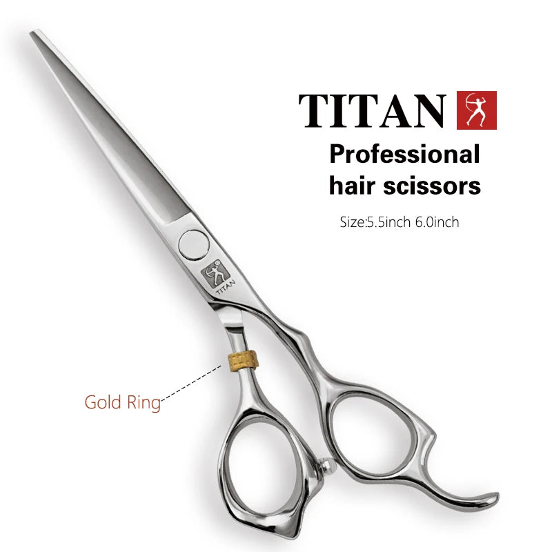 TITAN Professional Barber Scissors – Japan 440C Steel Hair Cutting & Thinning Shears | 5.0/5.5/6.0/6.5 Inch Hairdressing Tools