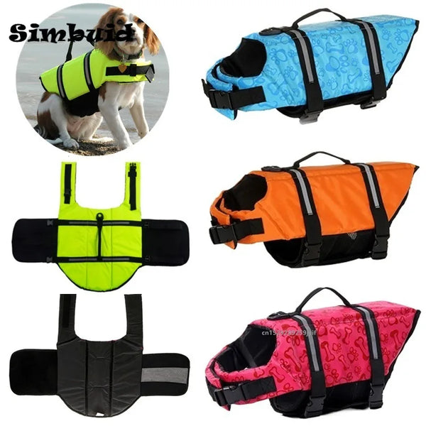 Reflective Dog Life Jacket – Adjustable Pet Swim Vest with Enhanced Buoyancy for Swimming & Boating
