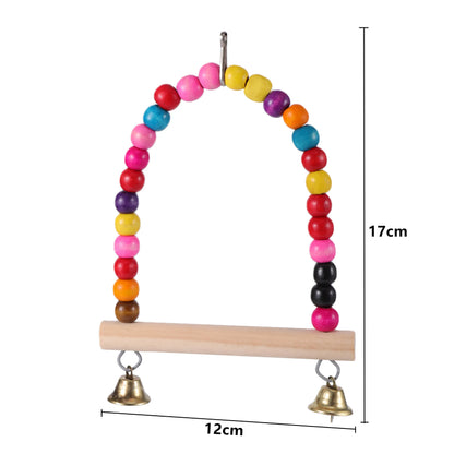 Bird Cage Hanging Toy – Parrot Swing, Chew & Training Toy with Bell, Perch, Ladder & Hammock for Small Birds