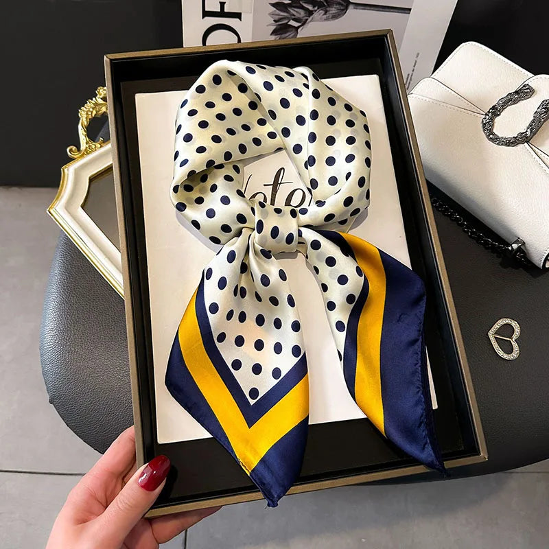 Women's Luxury Satin Silk Feel Square Scarf Printed Hair Scarf Neckerchief Bandana Hijab Wrap