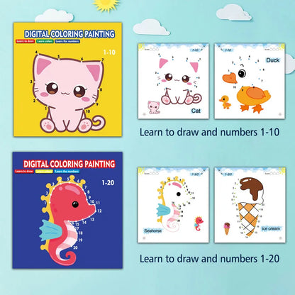 Libro de dibujo para niños – Cuaderno de práctica de garabatos con aprendizaje de números, juegos de dibujo para educación temprana, libro de actividades de arte creativo y divertido regalo navideño para niños