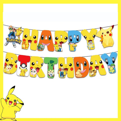Décorations d'anniversaire Pokémon – Vaisselle Pikachu, Ballons, Décorations de Gâteau et Articles de Fête
